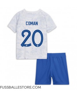Günstige Frankreich Kingsley Coman #20 Auswärts Trikotsatzt Kinder WM 2022 Kurzarm (+ Kurze Hosen)